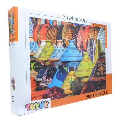 Street Scenery Colorful Pottery 500 Piece Jigsaw Puzzle Image 1