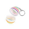 Striped Plastic Easter Egg Keychains - 12 Pc. Image 1