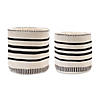 Striped Woven Cotton Basket (Set Of 2) 14"D X 13"H, 16"D X 15.5"H Cotton Image 1