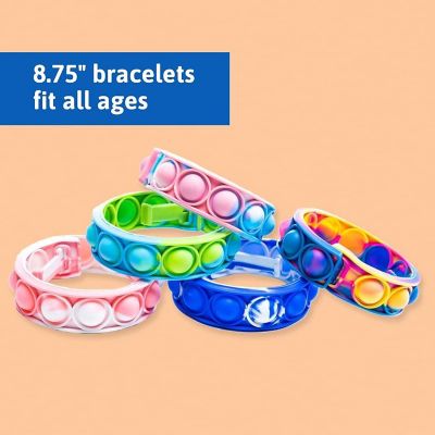 Studico Push & Pop Fidget Bracelets for Kids, Multi-Colored Silicone Sensory Toys Image 1