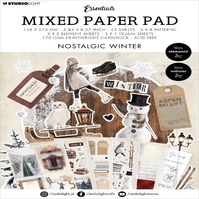 Studio Light Essentials Mixed Paper Pad 5.83"X8.25"-Nr. 28, Nostalgic Winter Image 1