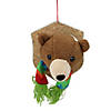 Stuffed Bear Head Christmas Ornament - 5" - Brown Image 1