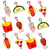 Stuffed Fast-Food Backpack Clip Keychains - 12 Pc. Image 1