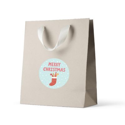 Stuffed Red Christmas Stocking Labels Image 1
