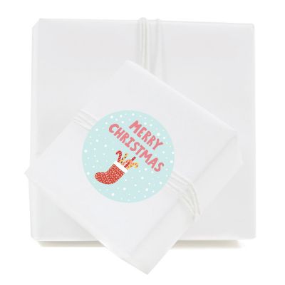 Stuffed Red Christmas Stocking Labels Image 2