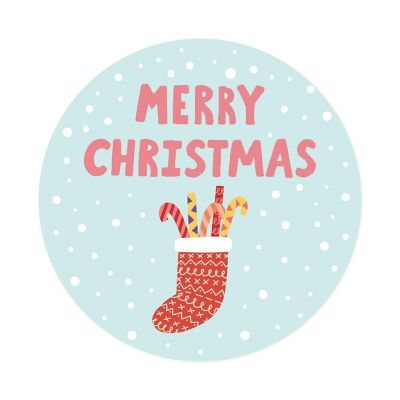Stuffed Red Christmas Stocking Labels Image 3
