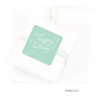 STYLIZED HAPPY HOLIDAYS TO/FROM LABELS Image 1