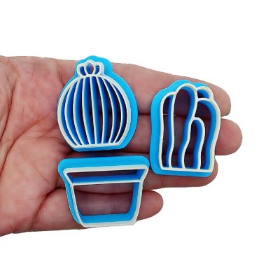 Succulent &amp; Cactus in Pot Clay Cutter Set, 3 pc Image 1
