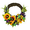 Sunflower and Mum Twig Autumn Artificial Floral Wreath  20-Inch Image 1