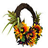 Sunflower and Mum Twig Autumn Artificial Floral Wreath  20-Inch Image 3