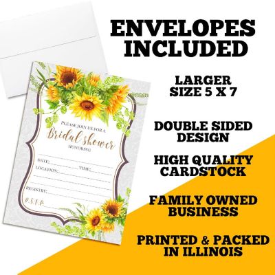 Sunflower Bridal Shower Party Invitations Image 1