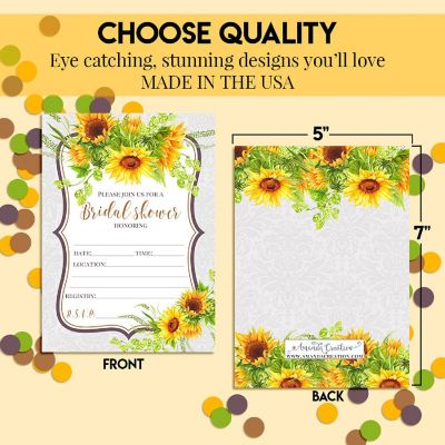 Sunflower Bridal Shower Party Invitations Image 3