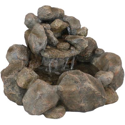 Sunnydaze 18"H Electric Resin Rocky Ravine Waterfall Outdoor Water Fountain Image 1