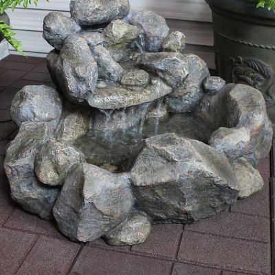Sunnydaze 18"H Electric Resin Rocky Ravine Waterfall Outdoor Water Fountain Image 3