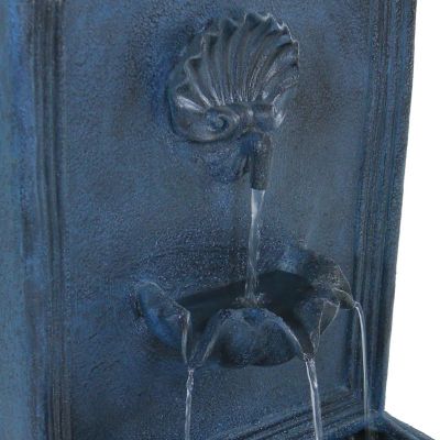 Sunnydaze 27"H Electric Polystone Seaside Outdoor Wall-Mount Water Fountain, Lead Finish Image 2
