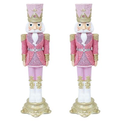 Sunnydaze 37" Kenneth the Princely Christmas Nutcracker Statue - 2Pk Image 1