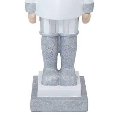 Sunnydaze 37" Sterling the Silver Christmas Nutcracker Statue Image 2