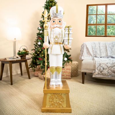 Sunnydaze 47" Pierre the Fleur-de-Lis Christmas Nutcracker Statue Image 1