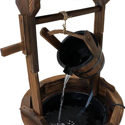 Sunnydaze 48"H Electric Fir Wood Old-Fashioned Wishing Well Outdoor Water Fountain Image 1