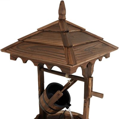Sunnydaze 48"H Electric Fir Wood Old-Fashioned Wishing Well Outdoor Water Fountain Image 2