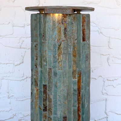 Sunnydaze 49"H Electric Natural Slate Tower Column Indoor/Outdoor Water Fountain with LED Light Image 3