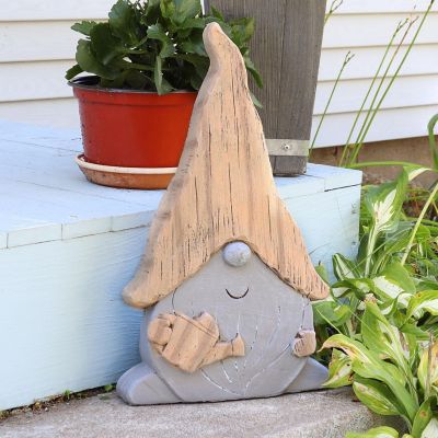 Sunnydaze Basil the Gardening Gnome Statue - Indoor/Outdoor Decorative Figurine - 18" Image 1