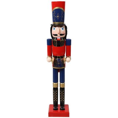 Sunnydaze Conrad the Bold Indoor Decorative Traditional Christmas Wooden Nutcracker Statue, 36-Inch Image 1