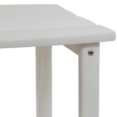 Sunnydaze Faux Wood Design Plastic All-Weather Square Modern Adirondack Side Table, White Image 2