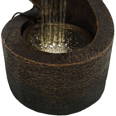 Sunnydaze Indoor Contemporary Decorative Polyresin Winding Showers Tabletop Water Fountain with LED Lights - 13" Image 2