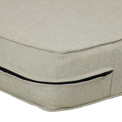 Sunnydaze Indoor/Outdoor Olefin Replacement Deep Back and Seat Cushion Set for Patio Chair - Beige - 2pc Image 1