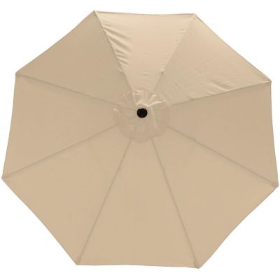 Sunnydaze Outdoor Aluminum Patio Table Umbrella with Polyester Canopy and Push Button Tilt and Crank - 9' - Beige Image 2