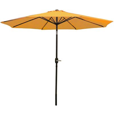 Sunnydaze Outdoor Aluminum Patio Table Umbrella with Polyester Canopy and Push Button Tilt and Crank - 9' - Gold Image 1