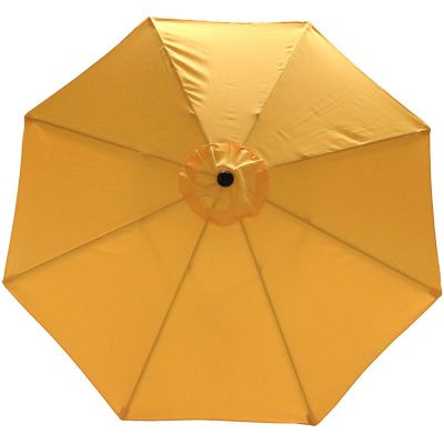 Sunnydaze Outdoor Aluminum Patio Table Umbrella with Polyester Canopy and Push Button Tilt and Crank - 9' - Gold Image 2