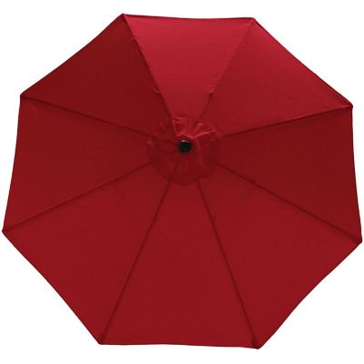 Sunnydaze Outdoor Aluminum Patio Table Umbrella with Polyester Canopy and Push Button Tilt and Crank - 9' - Red Image 2
