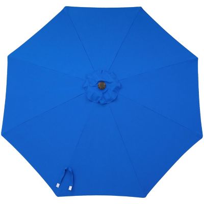 Sunnydaze Outdoor Aluminum Solution-Dyed Sunbrella Patio Umbrella with Auto Tilt and Crank - 9' - Pacific Blue Image 2