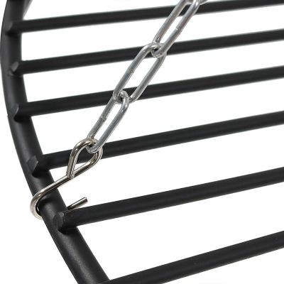 Sunnydaze Outdoor Camping or Backyard Steel Tripod Fire Pit Cooking Grilling BBQ Grate - 22" - Black Image 2