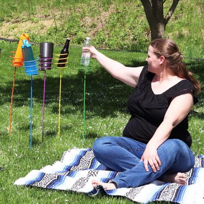 Sunnydaze Outdoor Drink/Beverage Holder Stakes for Lawn, 6pk, Orange, Red, Green, Yellow, Blue and Purple Image 3