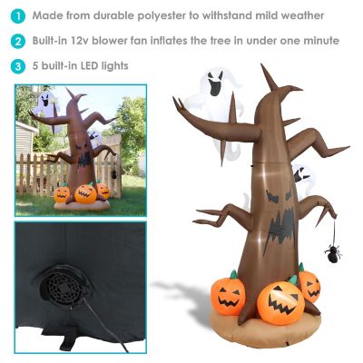 Sunnydaze Outdoor Haunted Forest Self-Inflating Halloween Inflatable Yard Decoration with LED Lights and Built-In Fan - 8' Image 3