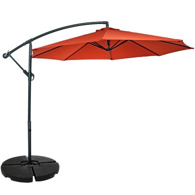 Sunnydaze Outdoor Heavy-Duty Fillable Cantilever Offset Patio Umbrella Base Weight Plates - Black - 4pc Image 2