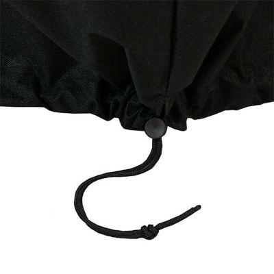 Sunnydaze Outdoor Heavy-Duty Weather-Resistant PVC and 300D Polyester Round Fire Pit Cover with Drawstring and Toggle Closure - 36" - Black Image 2