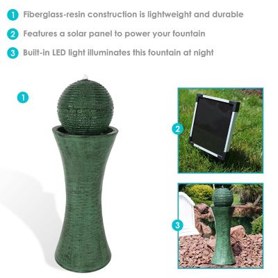 Sunnydaze Outdoor Polyresin Desert Spring Solar Powered Water Fountain with Battery Backup, Submersible Pump, and Panel - 30" Image 3