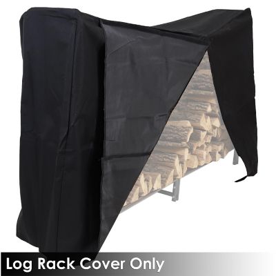 Sunnydaze Outdoor Weather-Resistant Heavy-Duty Durable PVC Firewood Log Rack Holder Cover - 6' - Black Image 2