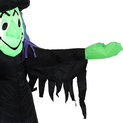 Sunnydaze Outdoor Wendolyn the Wicked Witch Self-Inflating Halloween Inflatable Yard Decoration with LED Lights and Built-In Fan - 5' Image 2