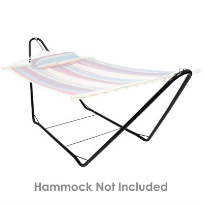 Sunnydaze Portable Heavy-Duty Steel Hammock Stand Only for Camping and Spreader Bar Styles - 330 lb Capacity/10' Stand - Black Image 2