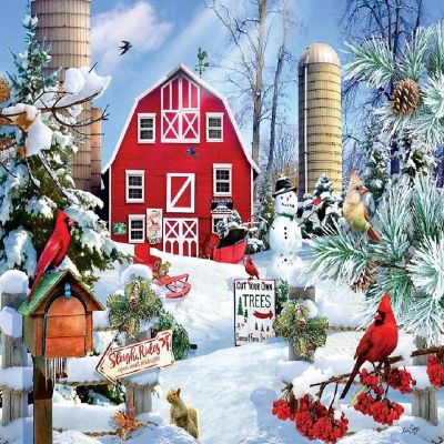 Sunsout A Snowy Day on the Farm 300 pc  Jigsaw Puzzle Image 1
