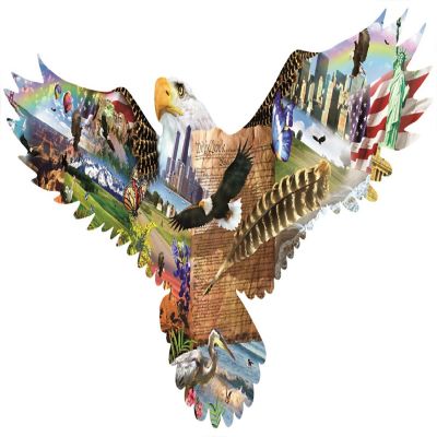 Sunsout As the Eagle Flies 600 pc Special Shape Jigsaw Puzzle Image 1