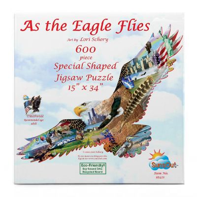 Sunsout As the Eagle Flies 600 pc Special Shape Jigsaw Puzzle Image 2