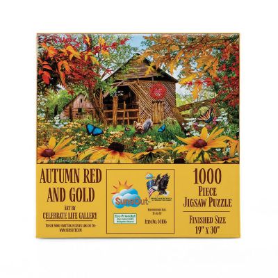 Sunsout Autumn Red and Gold 1000 pc  Jigsaw Puzzle Image 2