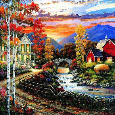 Sunsout Babbling Creek Road 300 pc  Jigsaw Puzzle Image 1