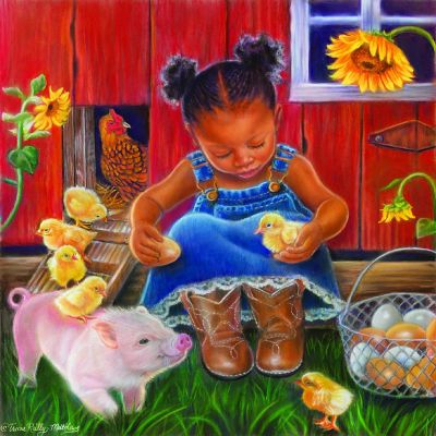 Sunsout Barn Babies 300 pc  Jigsaw Puzzle Image 1